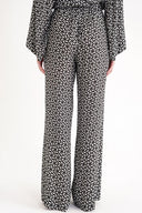 Desenli Beli lastikli bol paça pantolon 41659