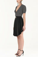 Siyah Pileli  ipek etek 80401