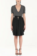 Siyah Pileli  ipek etek 80401