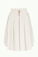 Ekru Pileli  ipek etek 80401