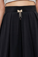 Siyah Bol kesim pilili etek 80414