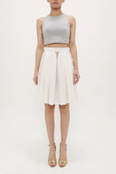 Ekru Bol kesim pilili etek 80414