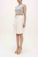 Ekru Bol kesim pilili etek 80414