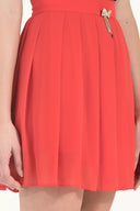 Kırmızı Piliseli mini etek 80452