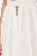 Ekru Piliseli mini etek 80452