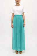 Su Yeşili Piliseli şifon etek 80513