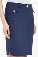 Lacivert Fermuarlı dar kesim etek 80528