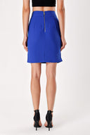 Mavi Asimetrik kesim krep etek 80538