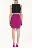 Fuşya Yüksek bel anvelop etek 80699