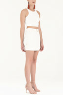 Ekru Dar kesim mini etek 80701