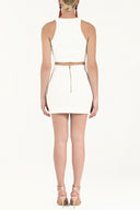 Ekru Dar kesim mini etek 80701