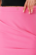 Pembe Volanlı büzgülü mini etek  80711