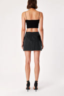 Siyah Fermuar detaylı mini etek  80803