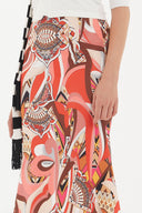 Desenli Beli lastikli baskılı etek 80855