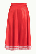 Kırmızı Dantelli volanlı etek 80963