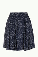 Lacivert Yüksek bel pilili etek 80996