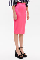 Pembe Fermuarlı desenli kalem etek 81015