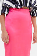 Pembe Fermuarlı desenli kalem etek 81015