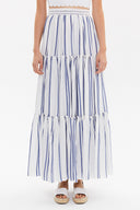 Mavi Dantel detaylı uzun etek 81022