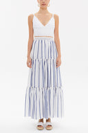 Mavi Dantel detaylı uzun etek 81022