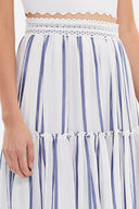 Mavi Dantel detaylı uzun etek 81022