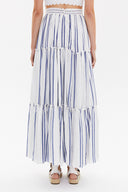 Mavi Dantel detaylı uzun etek 81022