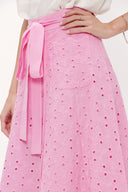 Pembe Brodeli ve düğmeli etek 81054