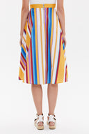 Çizgili Pilili yüksek bel etek 81060