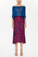 Vişne Düğmeli volanlı etek 81063