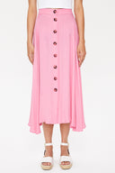 Pembe Düğmeli volanlı etek 81063