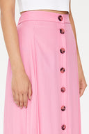 Pembe Düğmeli volanlı etek 81063