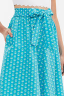 Mavi Lastikli desenli etek 81064