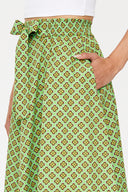 Haki Lastikli desenli etek 81064