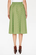 Haki Lastikli desenli etek 81064