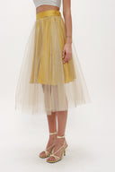 Bej Beli lastikli tül etek 81075