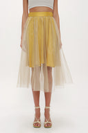 Bej Beli lastikli tül etek 81075