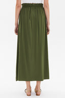 Haki Lastik ve büzgü detaylı etek 81089