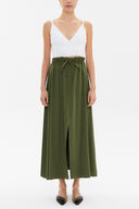 Haki Lastik ve büzgü detaylı etek 81089