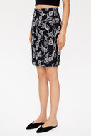 Desenli Diz üstü, düz dar etek 81118