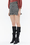 Puantiyeli Büzgülü dar kesim midi etek 81123