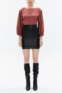 Siyah Yuksek bel mini etek 81147
