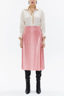 Pembe Beli lastikli midi etek 81150