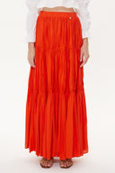 Kırmızı Lastikli büzgülü uzun etek 81154