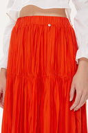 Kırmızı Lastikli büzgülü uzun etek 81154