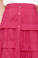 Kırmızı Büzgülü kat kat etek 81168