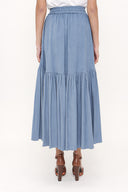 Mavi Beli lastikli büzgülü etek 81176