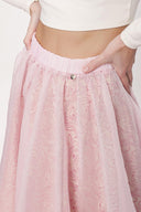Açık Pembe Beli lastikli organze etek 81205