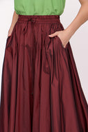 Bordo Bağcıklı Uzun Etek 81206