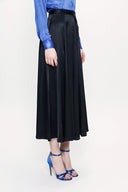 Siyah Beli lastikli midi etek 81209