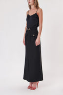 Siyah Aksesuar ve fermaur detaylı yüksek bel etek 81215